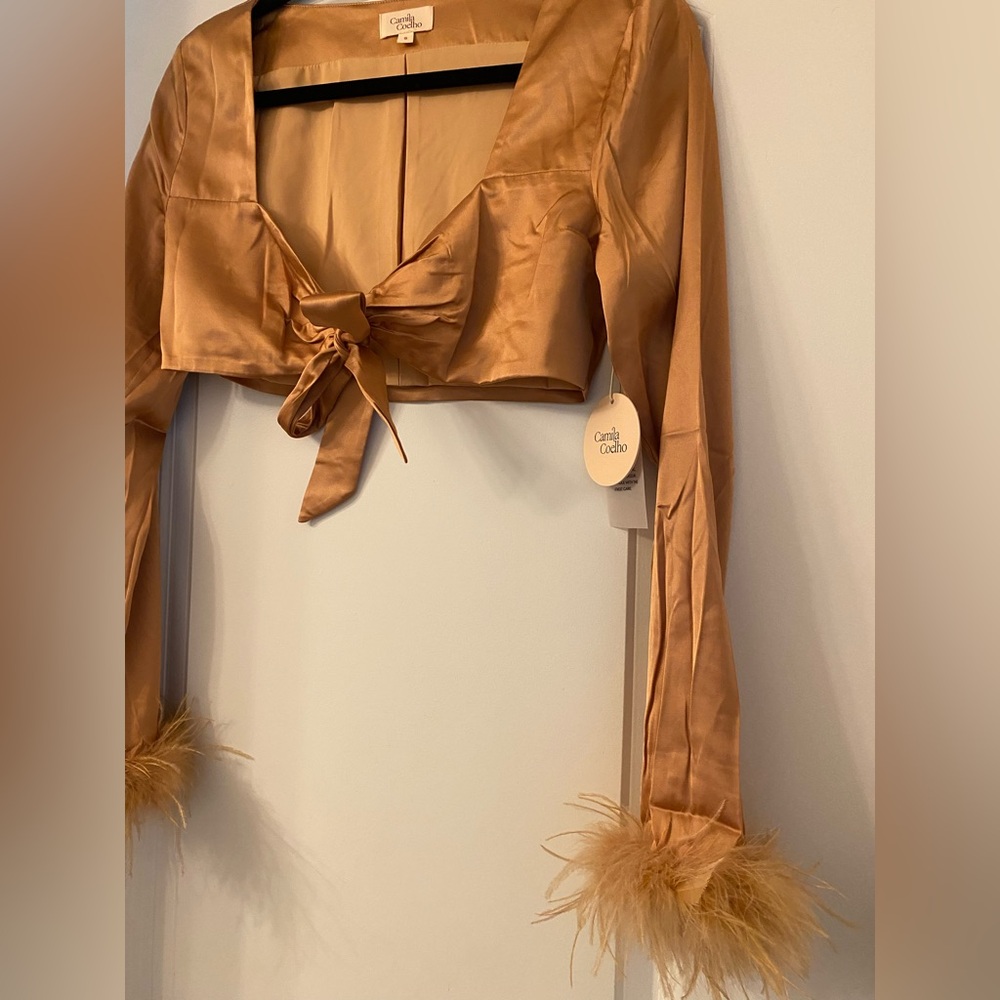 Camila Coelho Kimmy Top in soft gold
